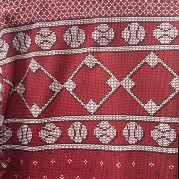 Boombah Men's maroon Ugly Sweater pullover Large. Baseball. Seasonal festive - Picture 12 of 12